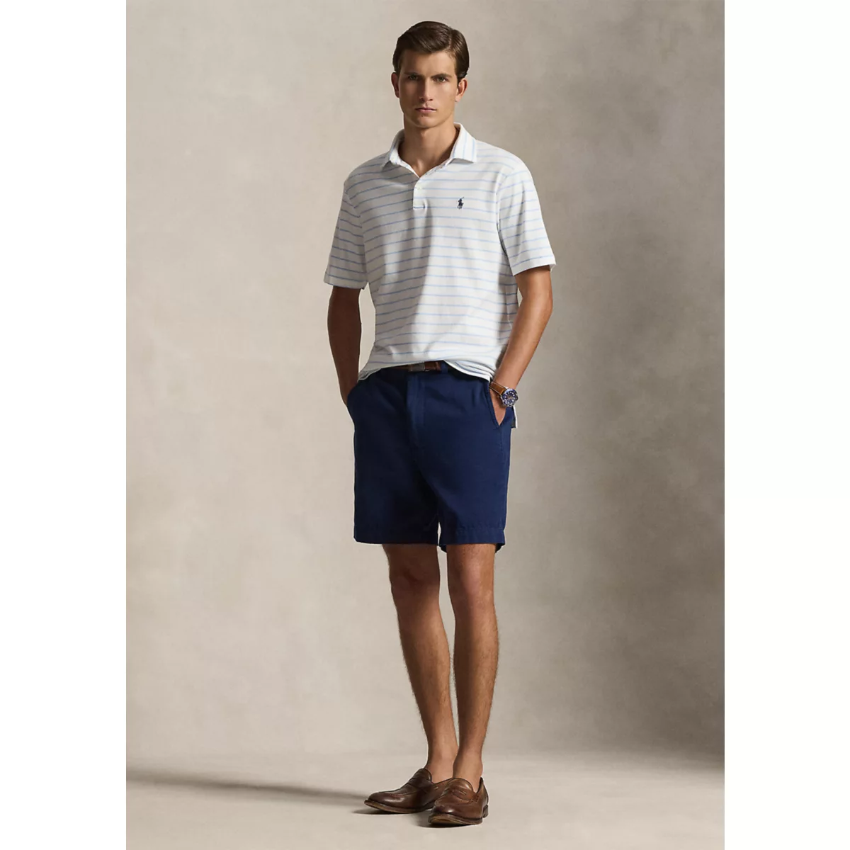 Classic Striped Soft Cotton Polo Shirt - 4