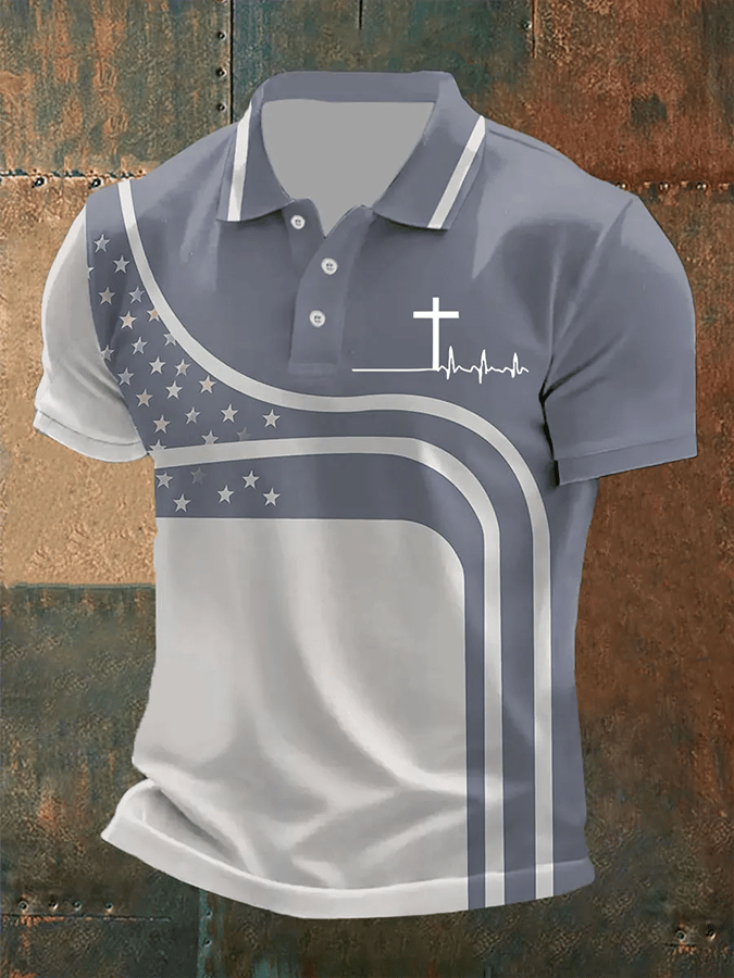 Camisa polo Faith estampado casual para hombre