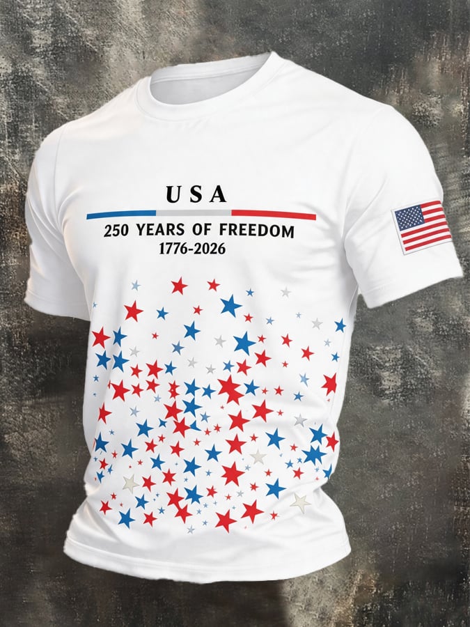 Camiseta retro Independence Day Patriot Crew Neck para hombre