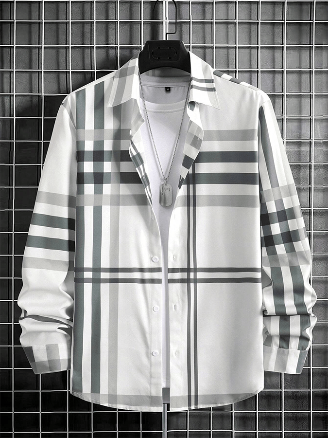 Camisa a cuadros ejecutivo casual para hombre