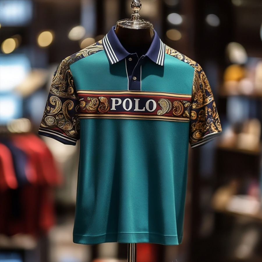 Camisa polo de lujo ejecutivo casual Vacation de manga corta