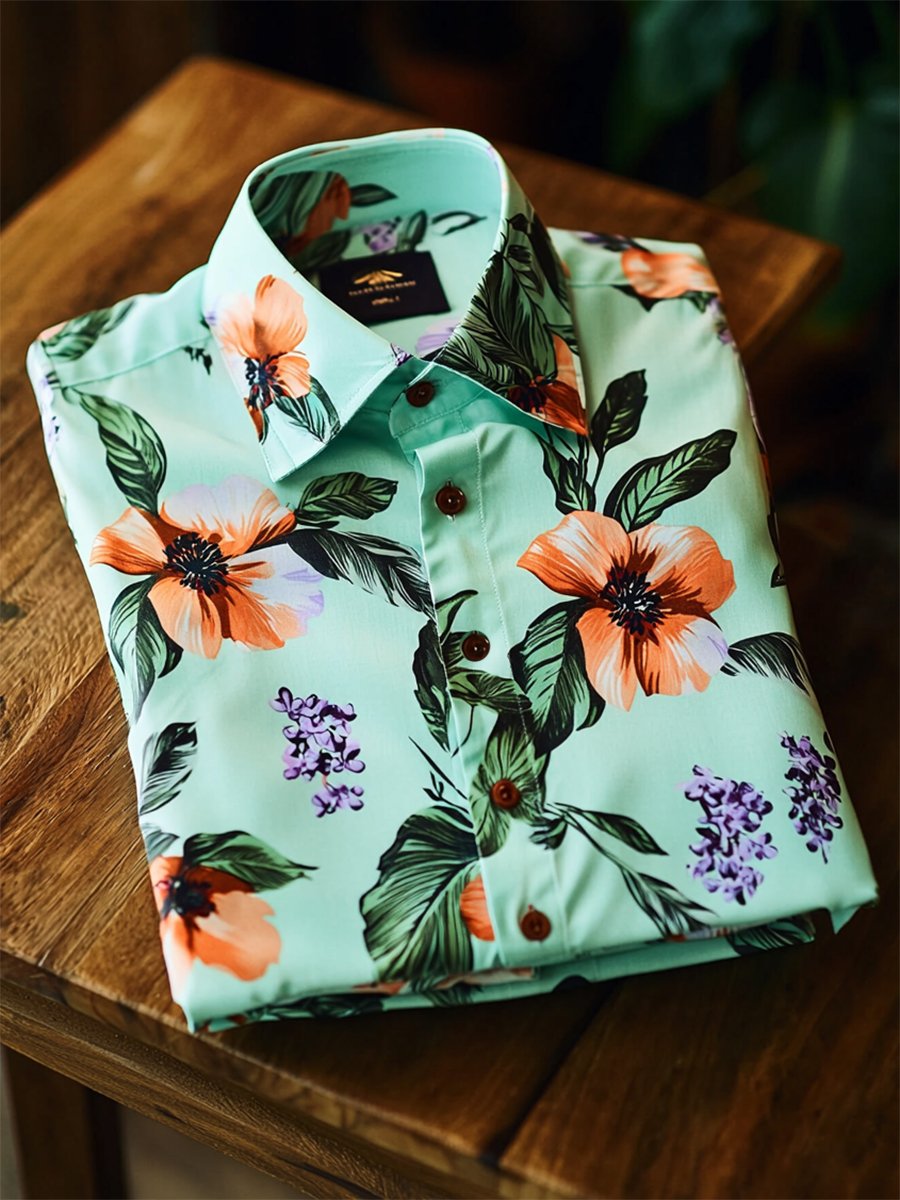 Camisa Resort casual floral Art de manga corta para hombre