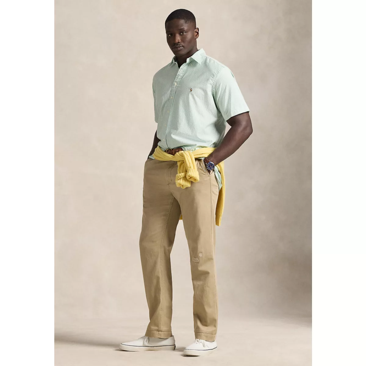 Big & Tall Striped Oxford Shirt - 4