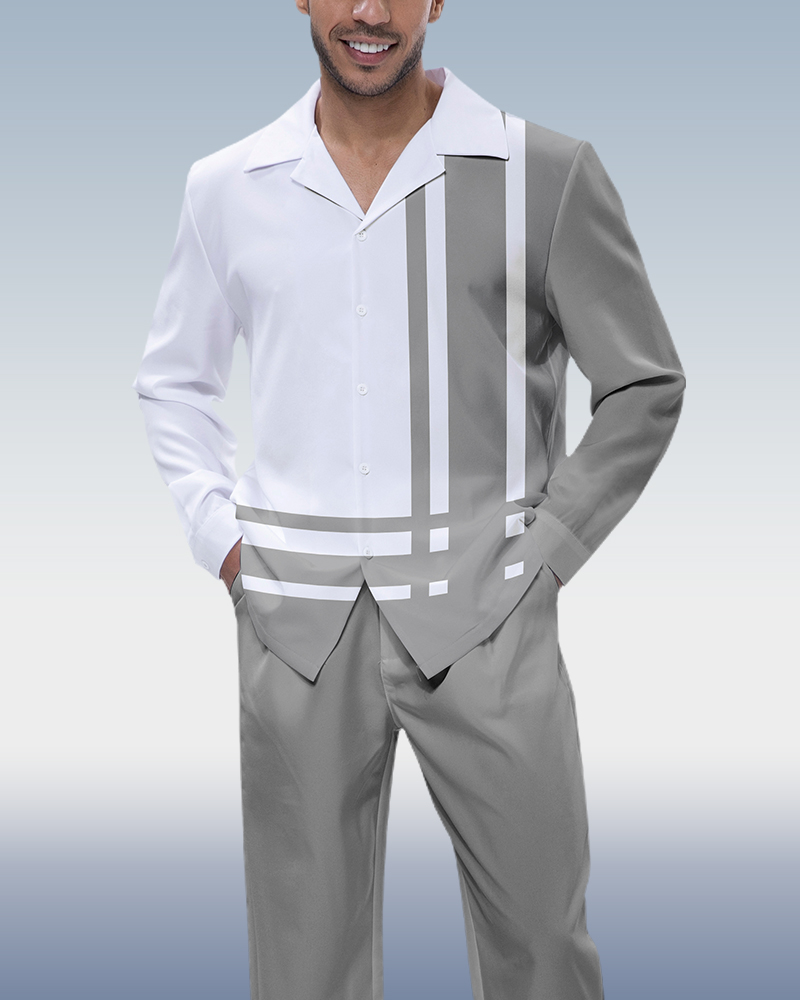Suitmens Light grey Art de manga larga Walking Suit