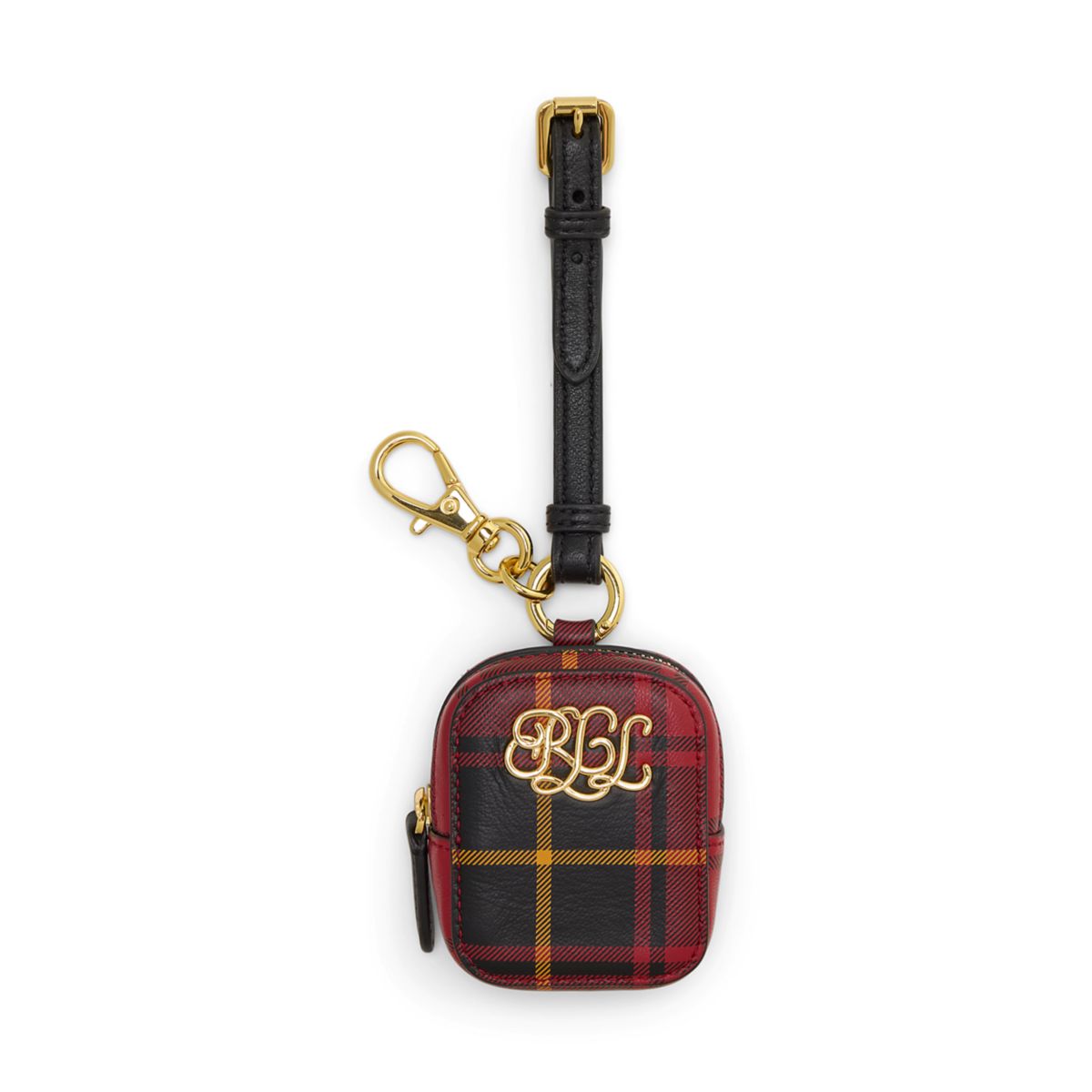 Plaid Nappa Leather Mini Zip Pouch - 1