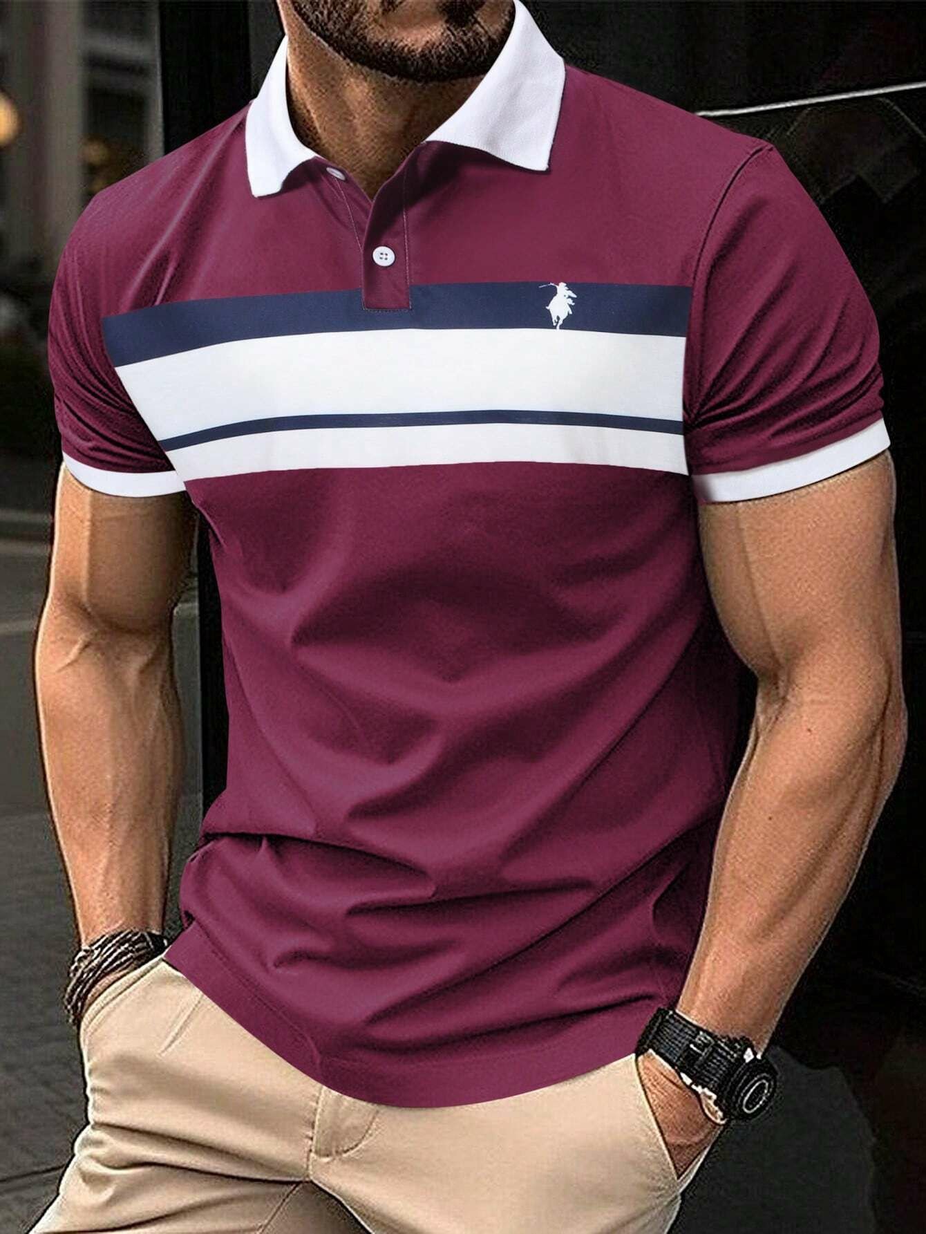 Camisa polo casual para hombre
