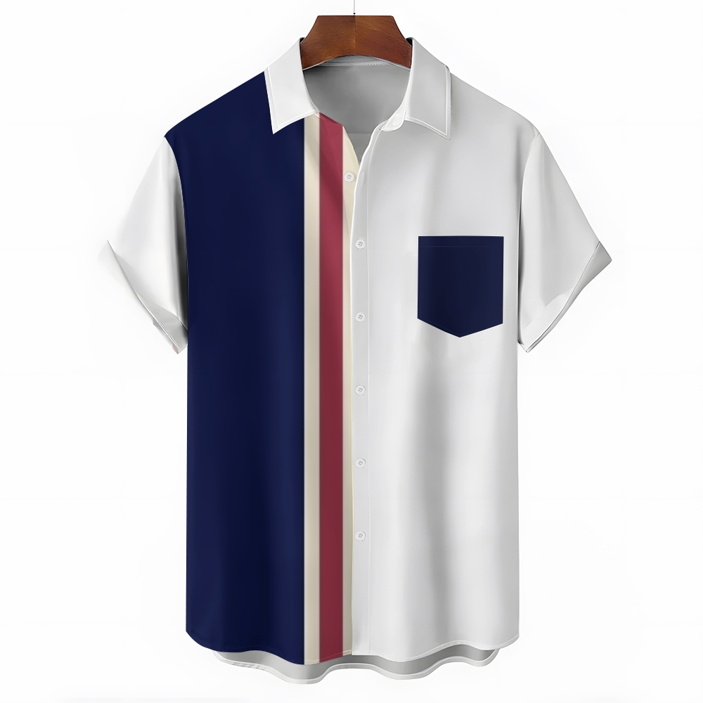 Camisa Mens estampado casual de manga corta 2504000290