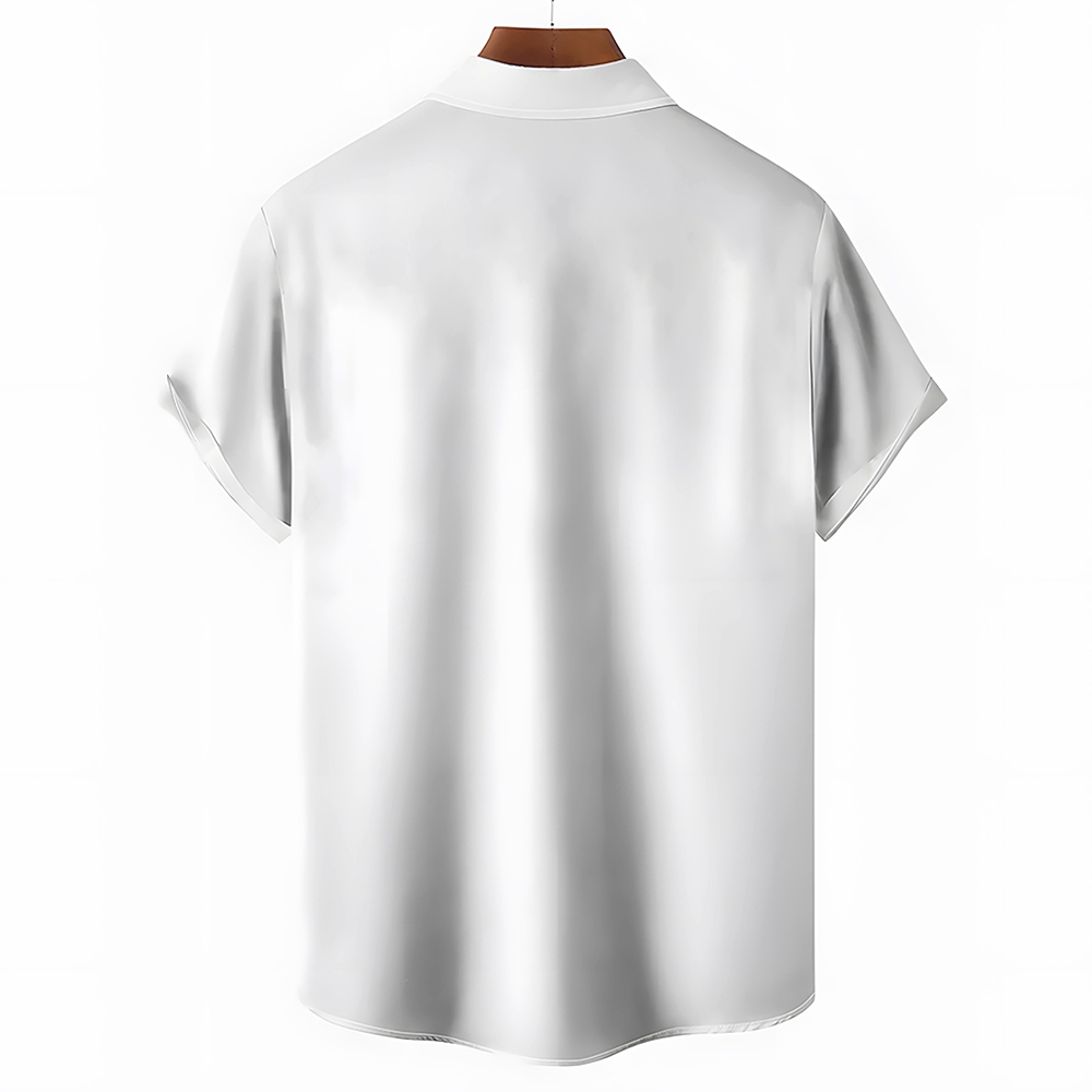 Camisa Mens estampado casual de manga corta 2504000399