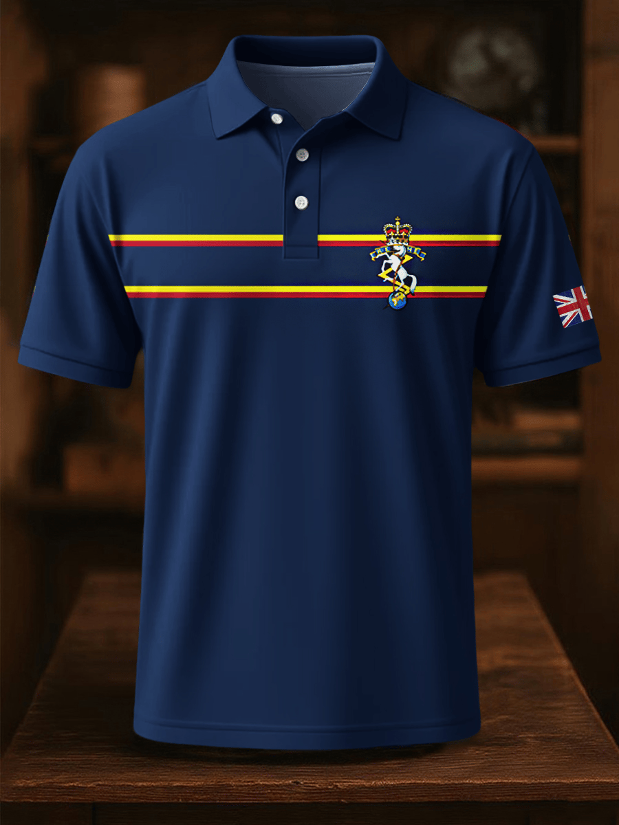 Camisa polo ejecutivo Union Jack casual Button de manga corta para hombre