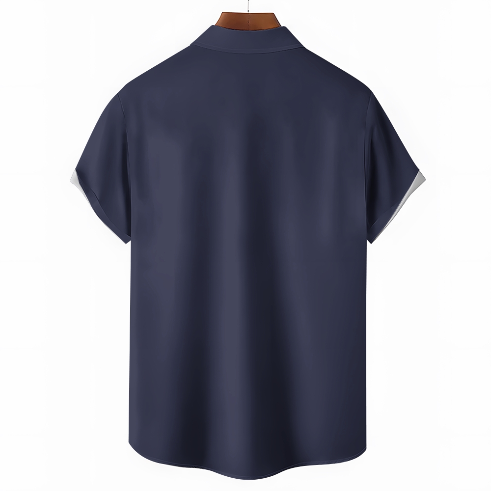Camisa Mens estampado casual de manga corta 2504000396