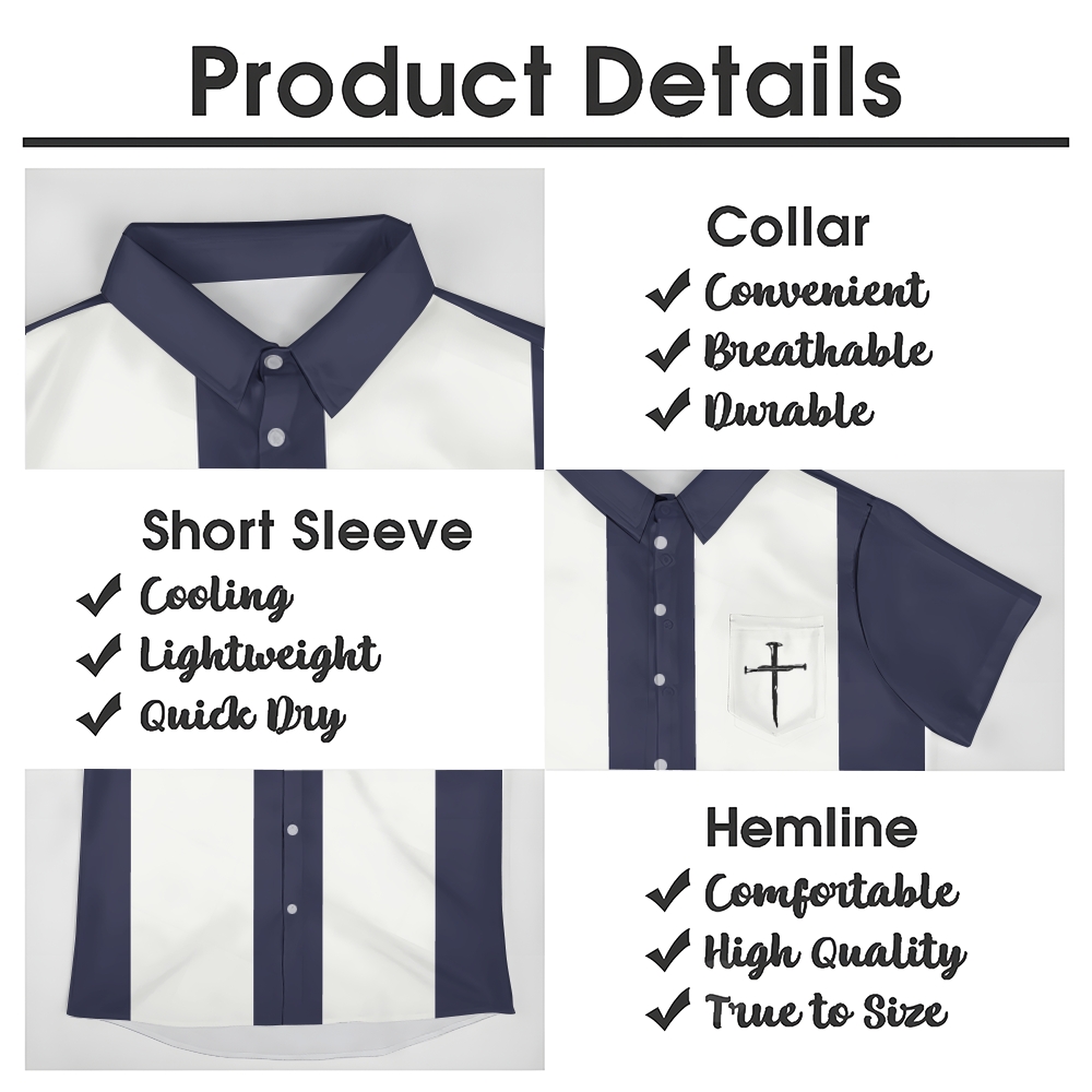 Camisa Mens estampado casual de manga corta 2504000396