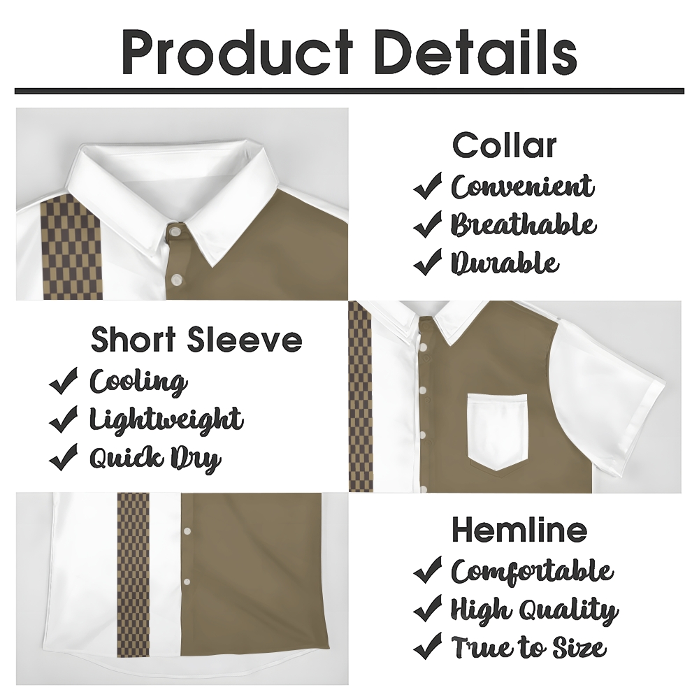 Camisa Mens estampado casual de manga corta 2504000398