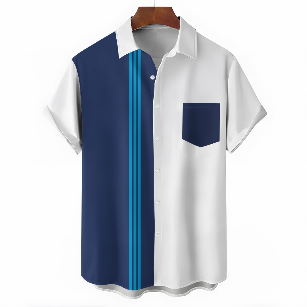 Camisa Mens estampado casual de manga corta 2504000399