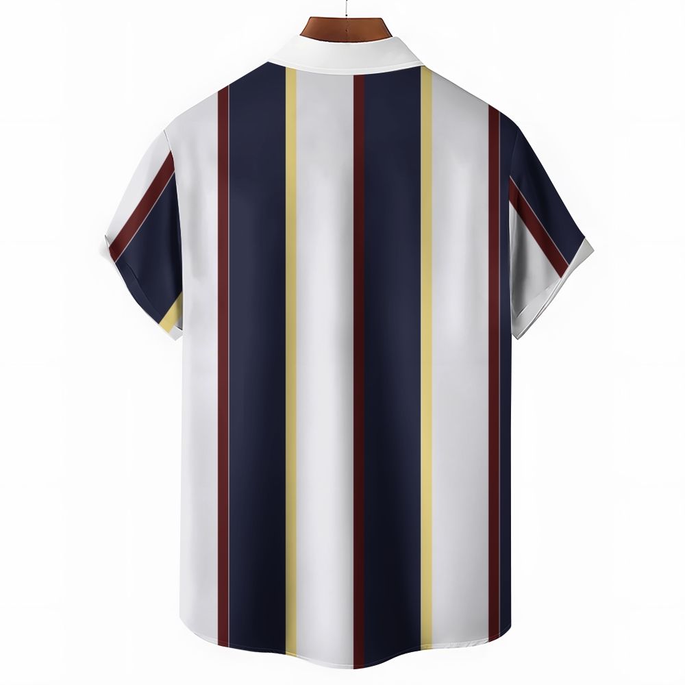 Camisa Mens estampado casual de manga corta 2504000402