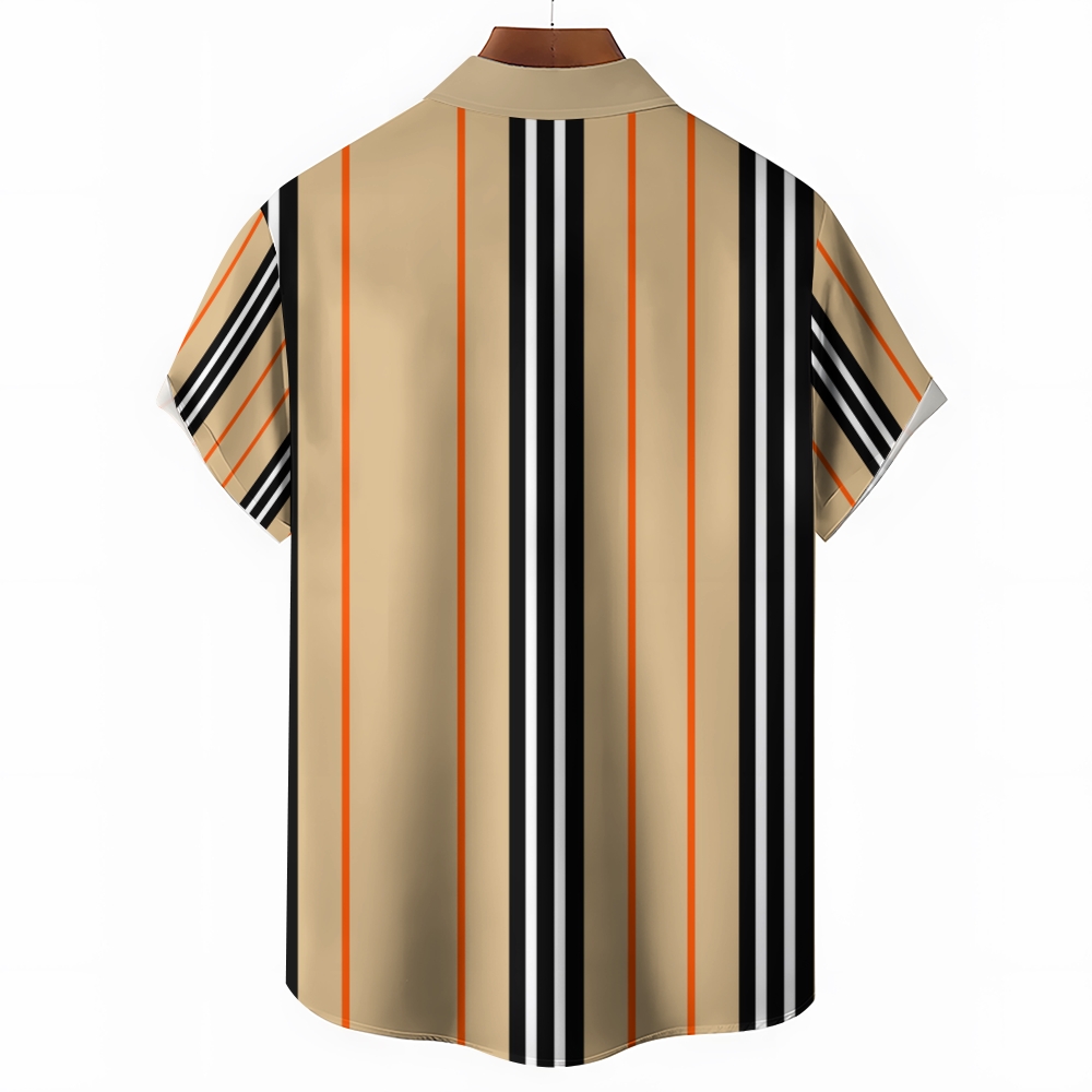 Camisa Mens estampado casual de manga corta 2504000403