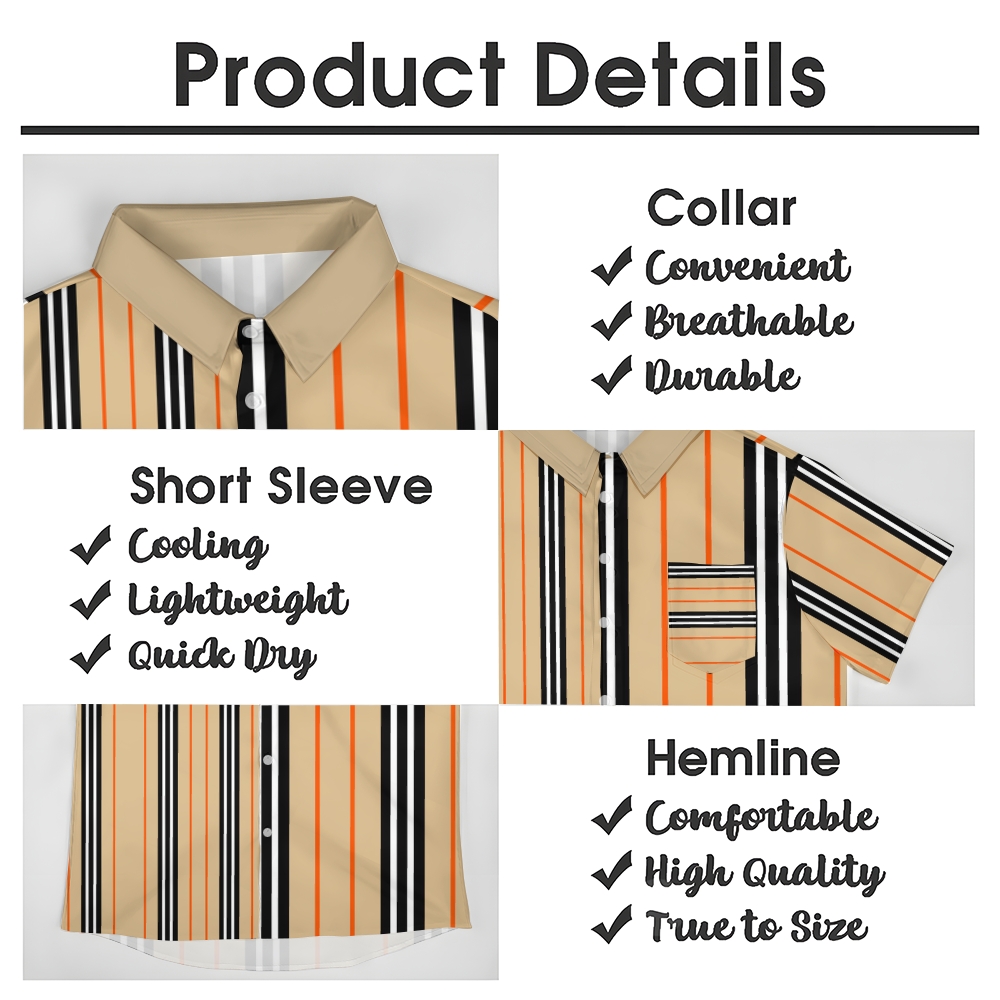 Camisa Mens estampado casual de manga corta 2504000403