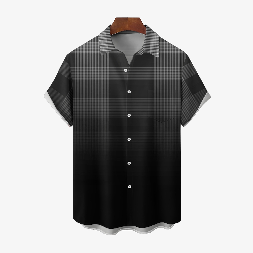 Camisa Mens estampado casual de manga corta 2504000404