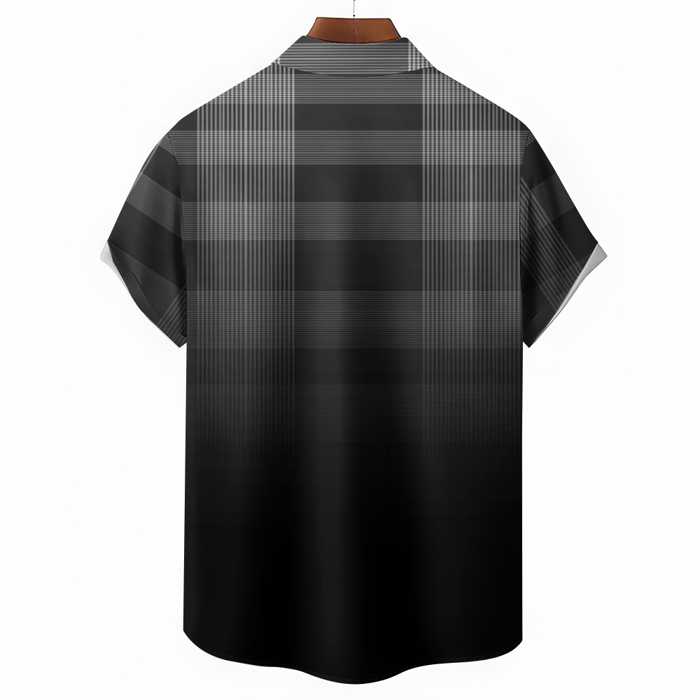 Camisa Mens estampado casual de manga corta 2504000404
