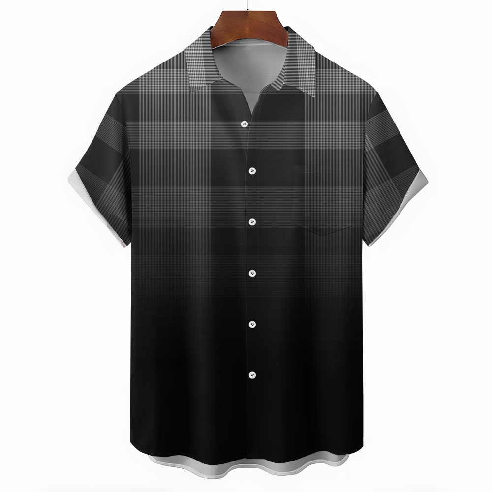 Camisa Mens estampado casual de manga corta 2504000404