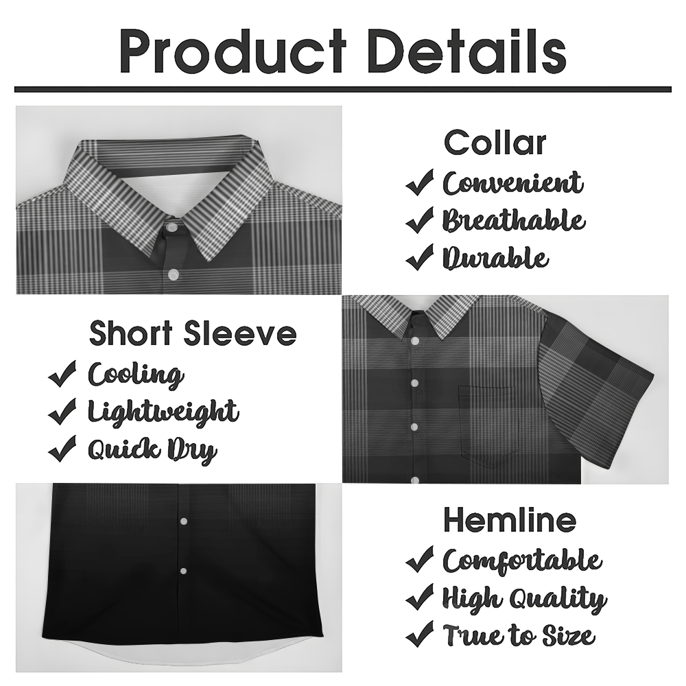Camisa Mens estampado casual de manga corta 2504000404