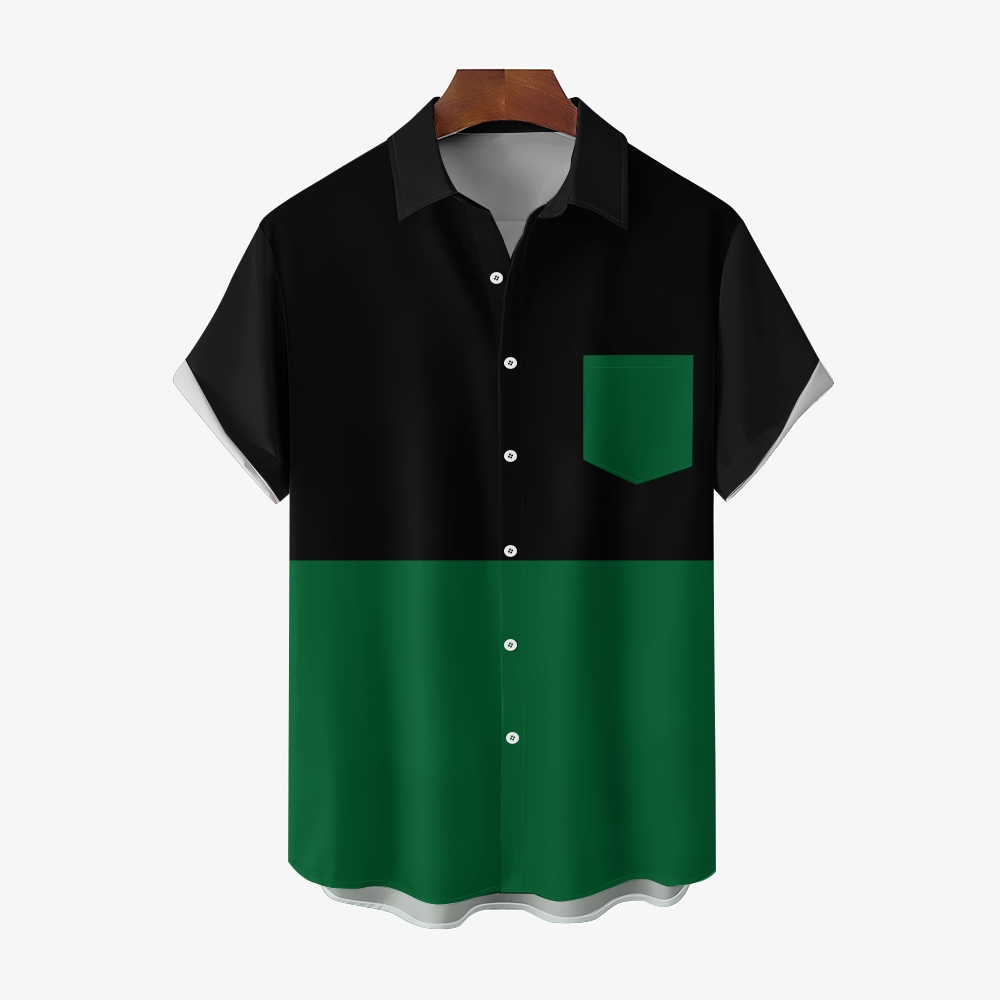 Camisa Mens estampado casual de manga corta 2504000405