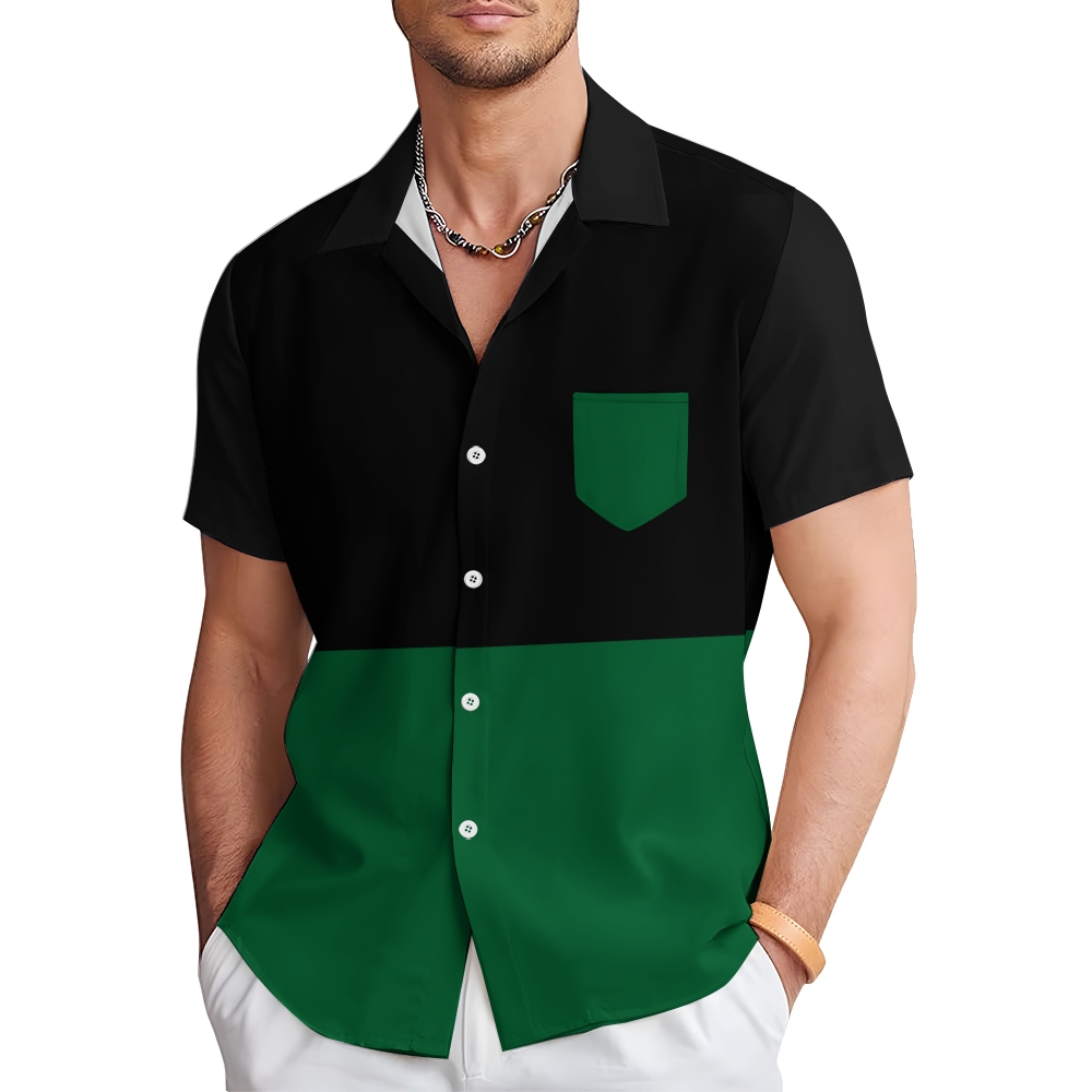 Camisa Mens estampado casual de manga corta 2504000405