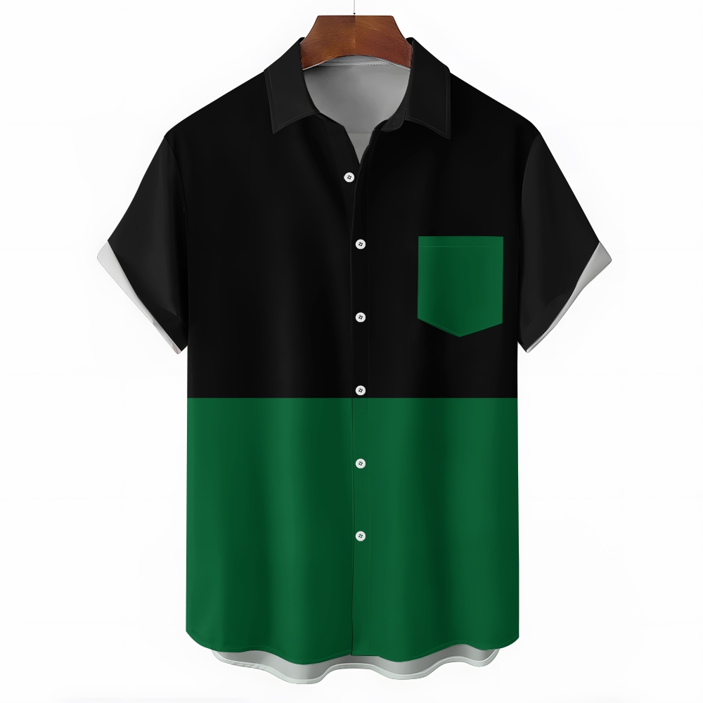 Camisa Mens estampado casual de manga corta 2504000405