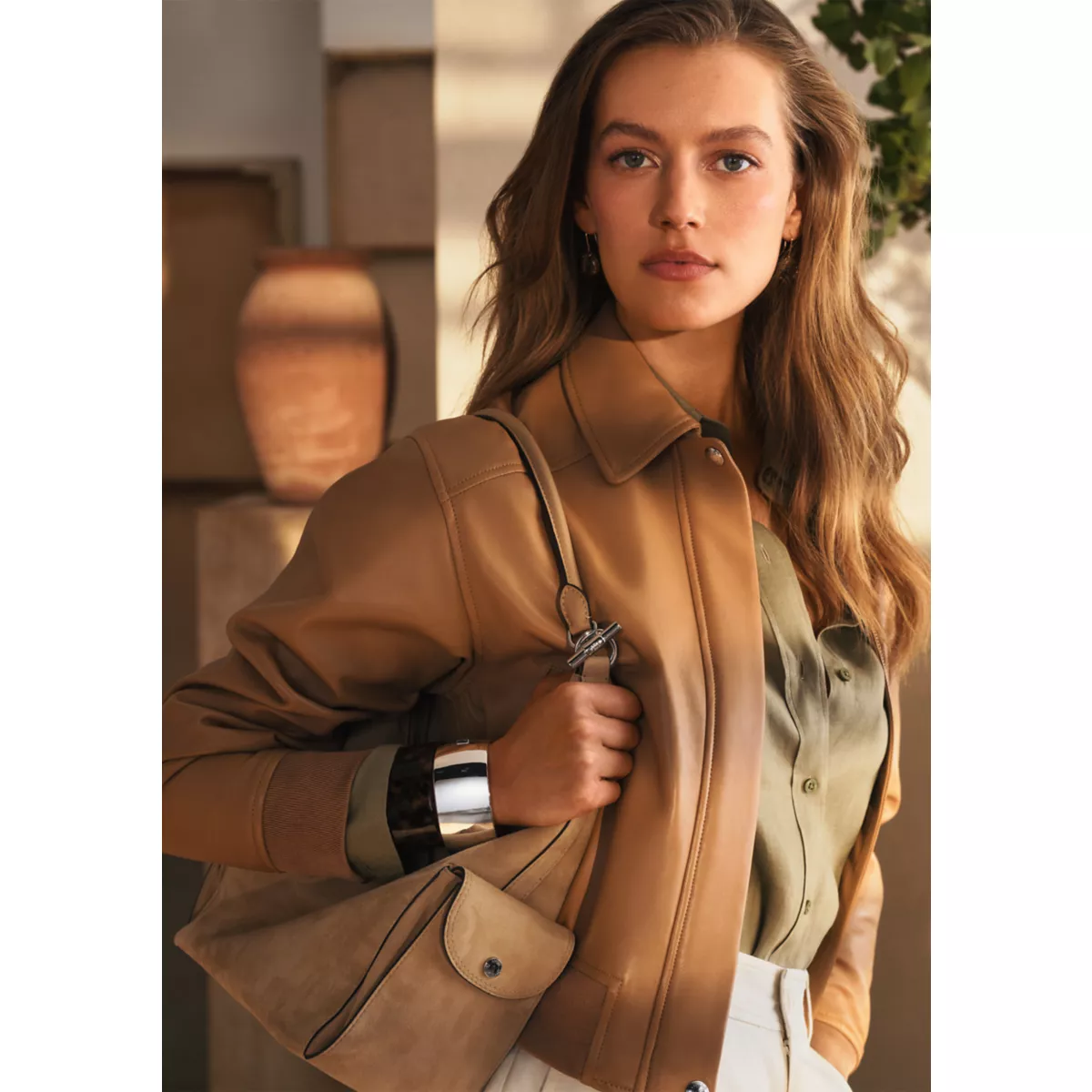 Suede Large Blaike Shoulder Bag - 1