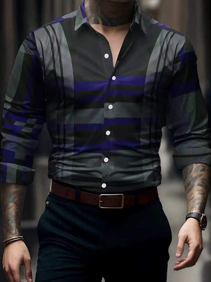 Camisa a cuadros ejecutivo casual para hombre
