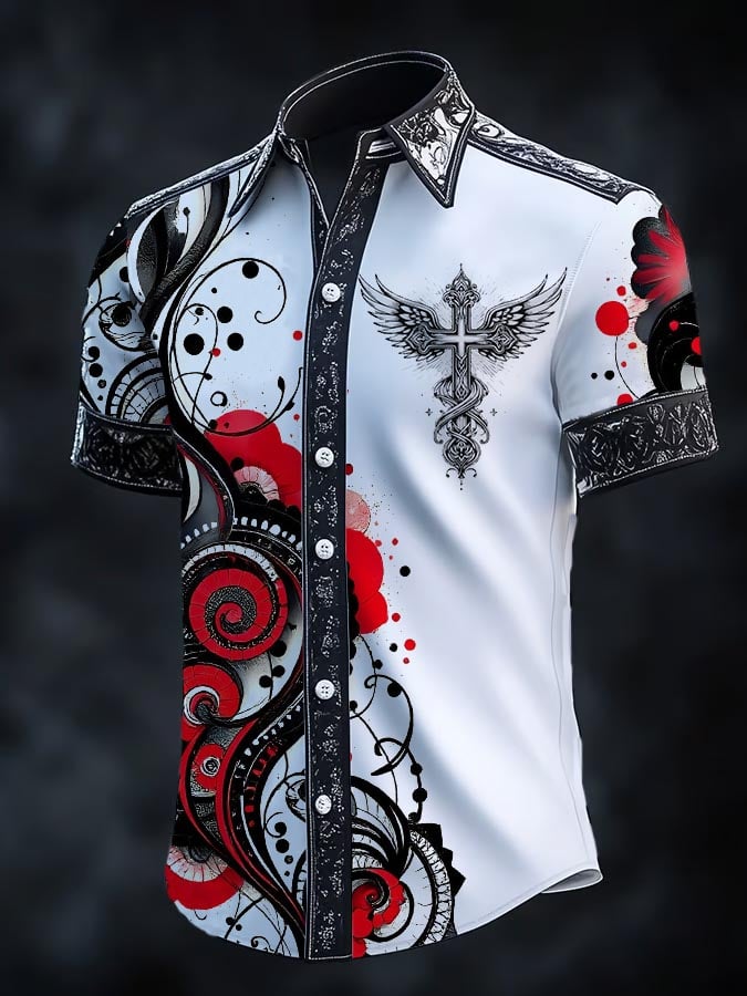 Camisa retro Gothic Dark para hombre
