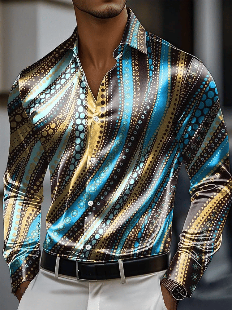 Camisa vintage de manga larga para hombre