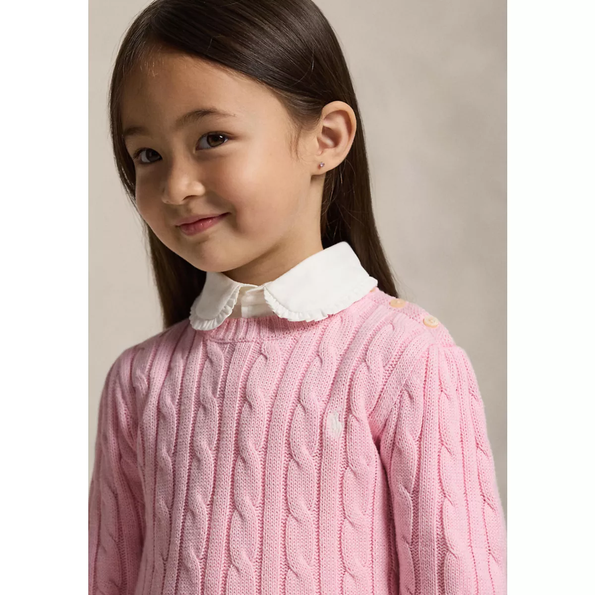 Girls 2-6x Cable-Knit Cotton Sweater - 2