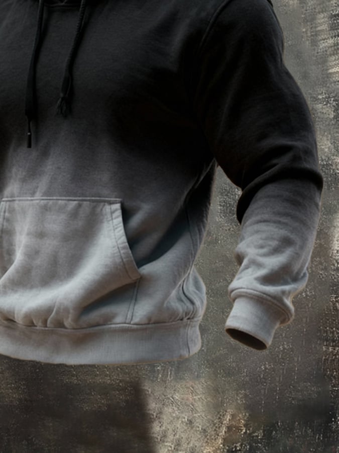 Sudadera retro degradado Hooded para hombre