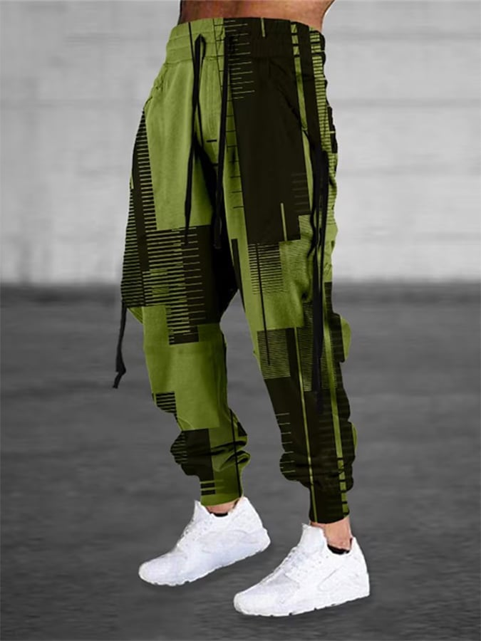 Casual estampado holgado Trousers para hombre