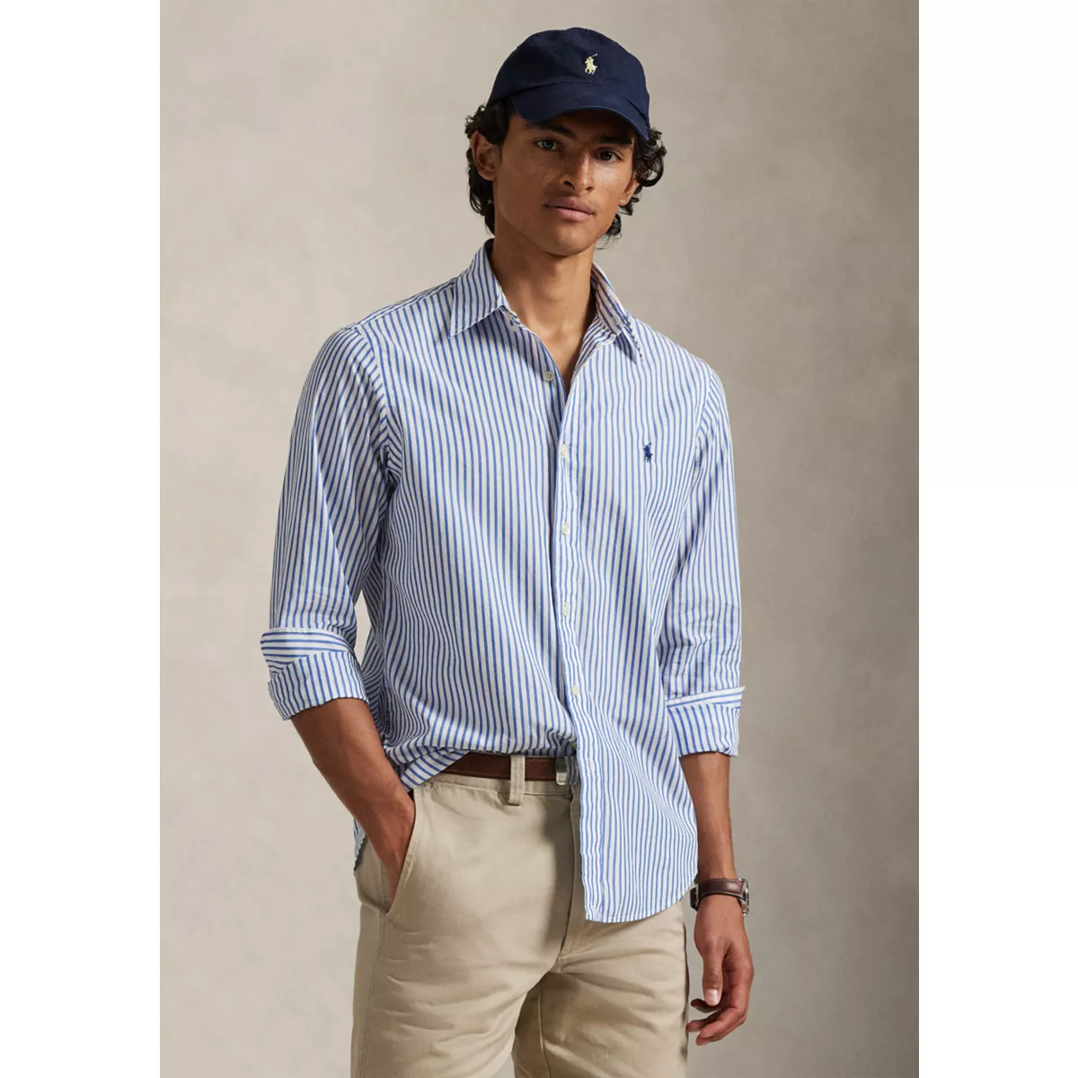 Classic Fit Striped Broadcloth Shirt - 8