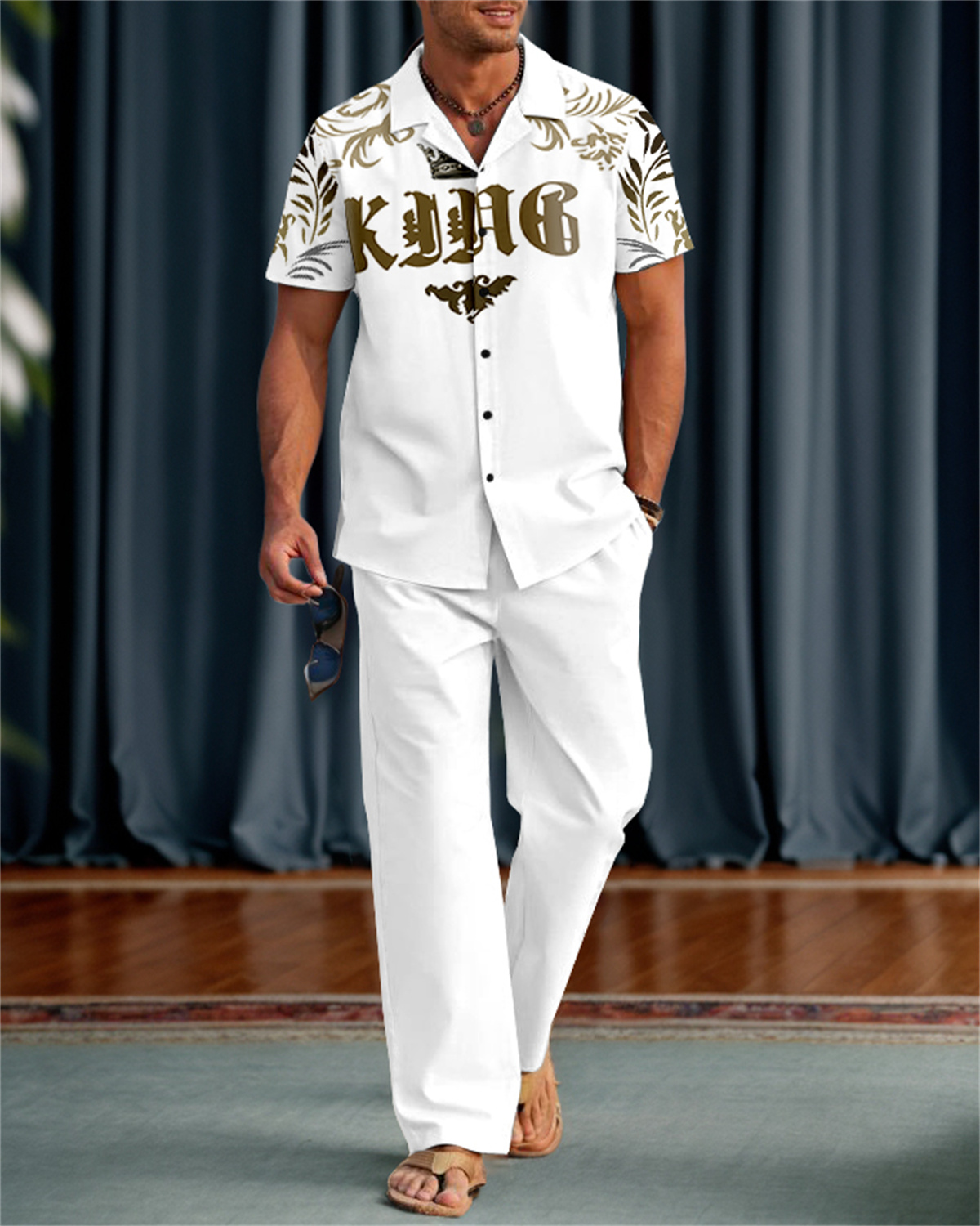 Rianmond clásico Ornate floral Pattern Walking Suit para hombre