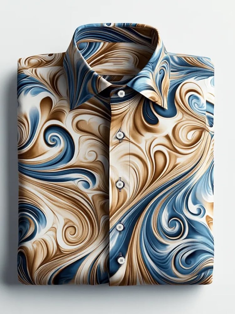 Camisa elegante Romantic a rayas de manga larga para hombre
