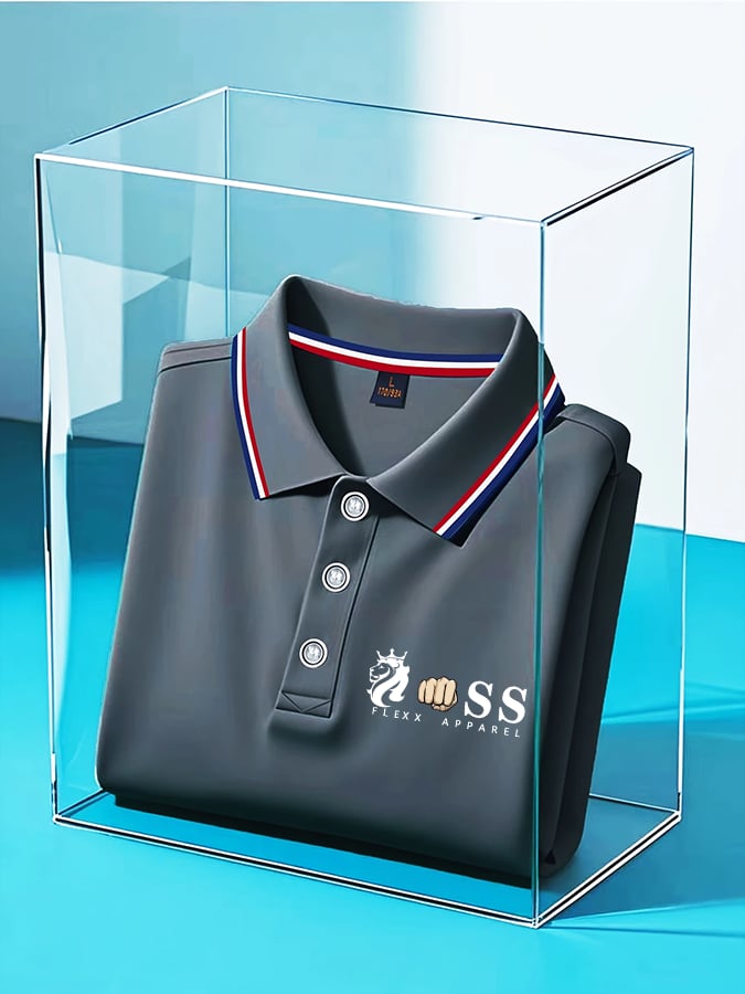 Camisa polo retro Letter Design estampado casual para hombre