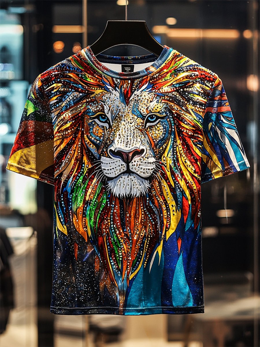 Camiseta ejecutivo de lujo estampado de algodón de manga corta para hombre