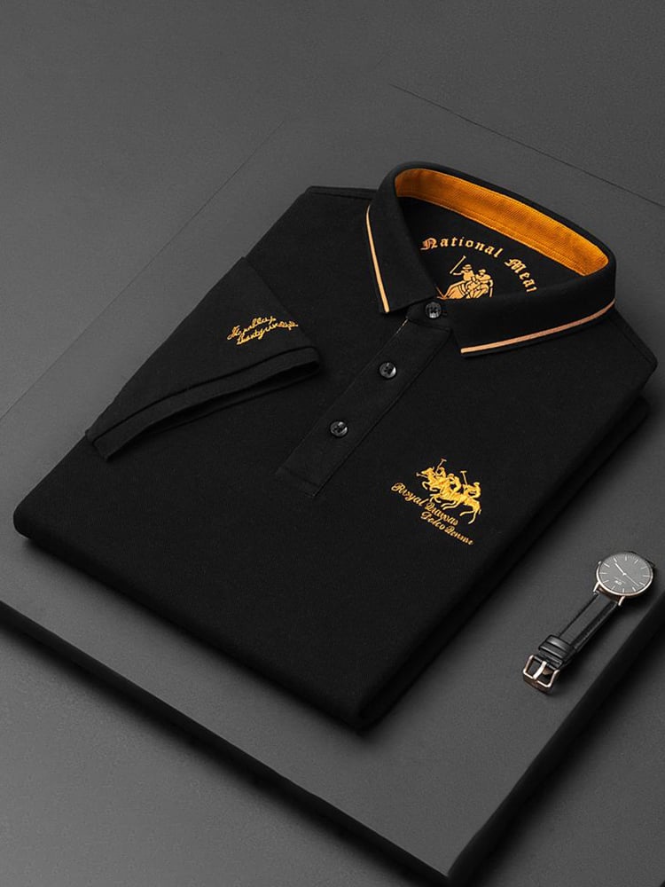 Camisa polo ejecutivo casual Button de manga corta para hombre