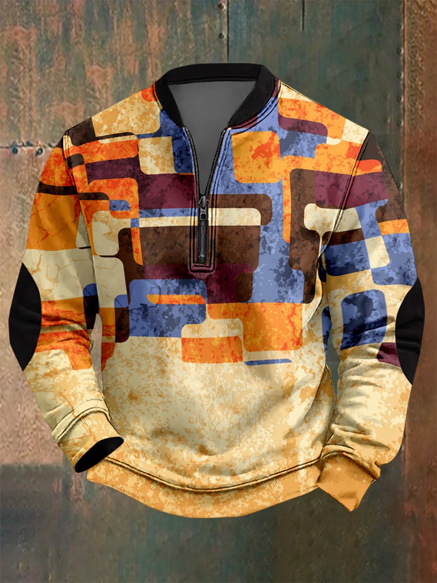 Sudadera hawaiano Abstract geométrico estampado para hombre
