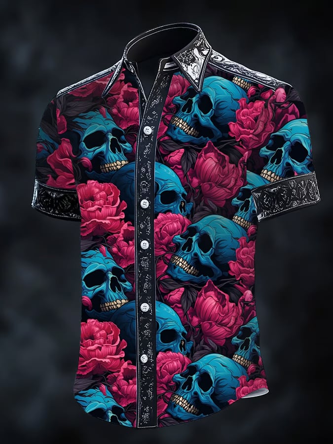 Camisa Gothic Dark de manga corta para hombre