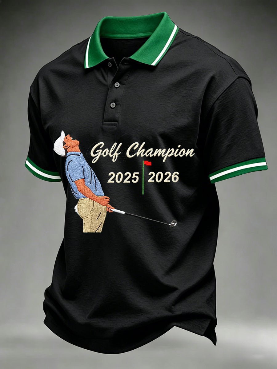 Golf Champion estampado casual Polo para hombre