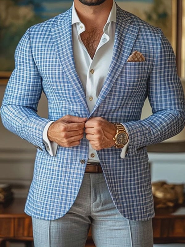 A cuadros casual Suit para hombre