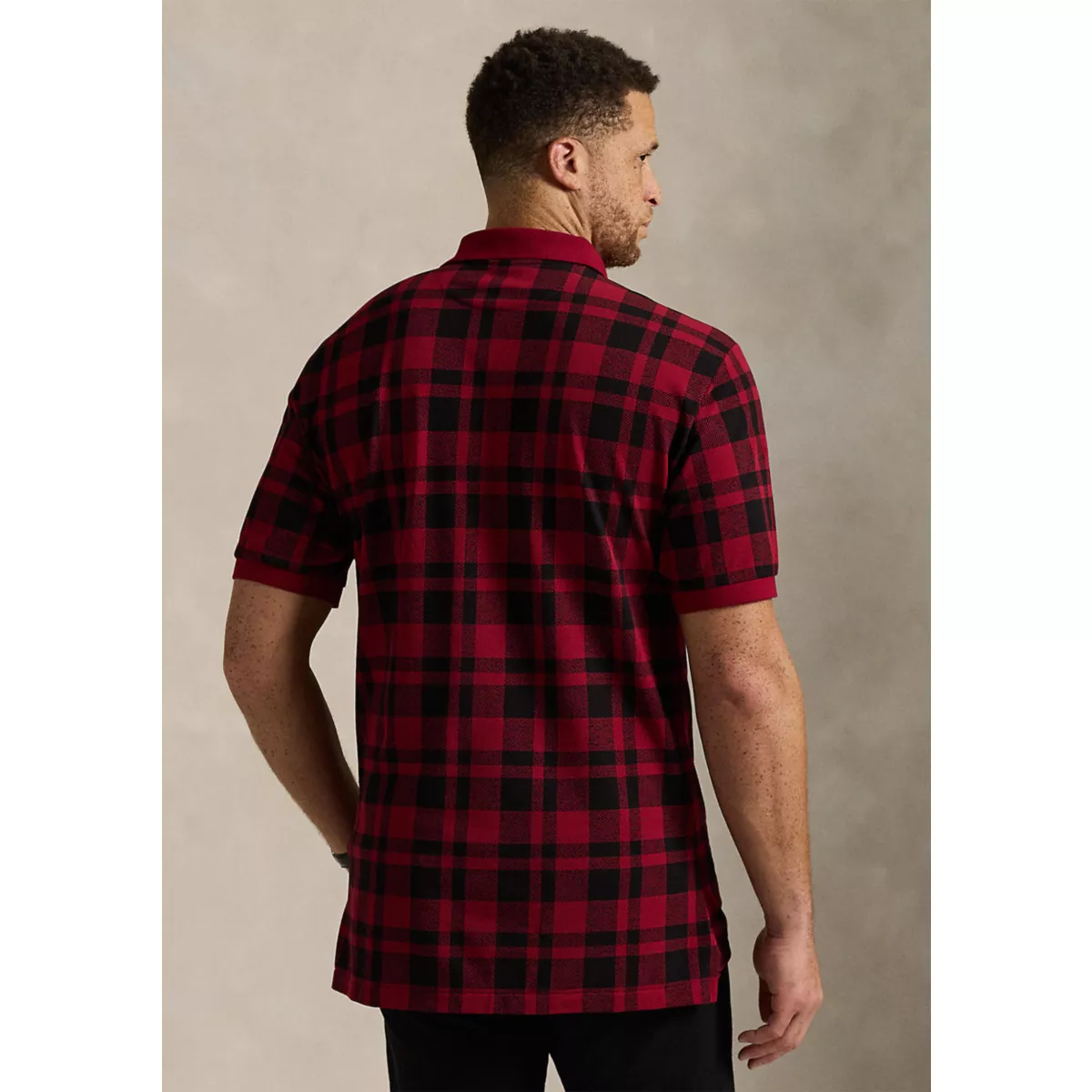 Big & Tall Plaid Mesh Polo Shirt - 2