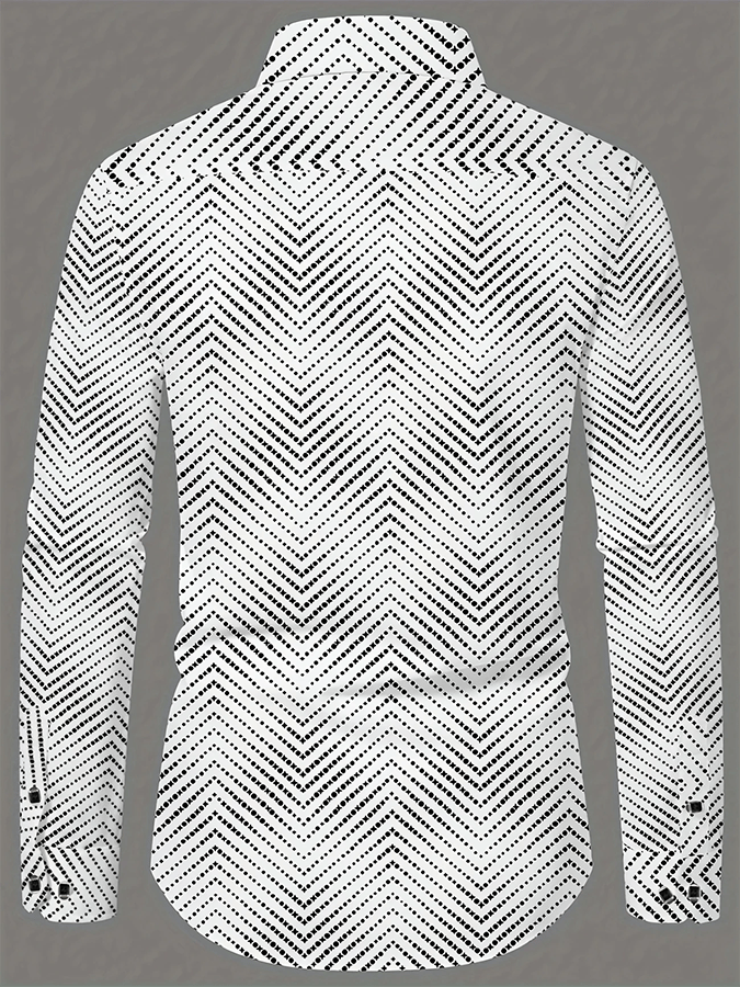 Camisa retro ejecutivo Design estampado casual para hombre