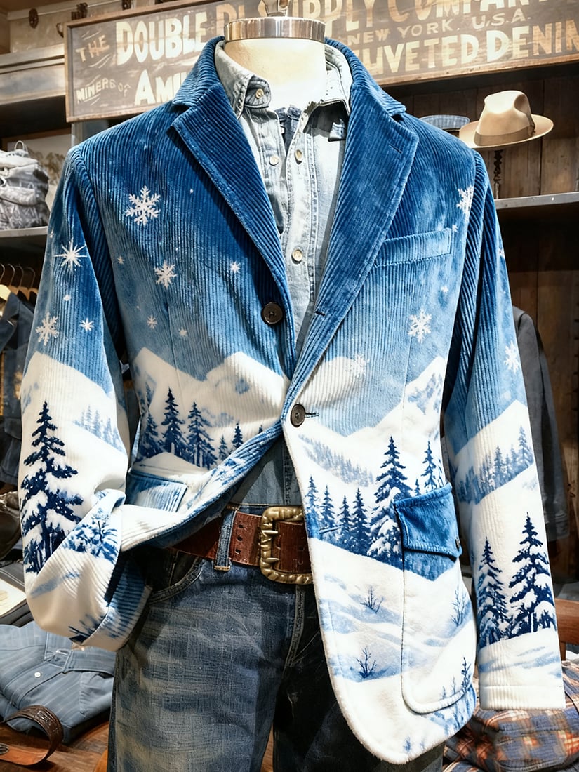 Saco vintage casual Christmas Party pana para hombre