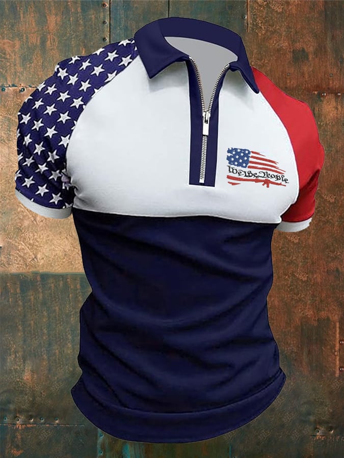 Camisa polo Faith American Flag We The People casual para hombre