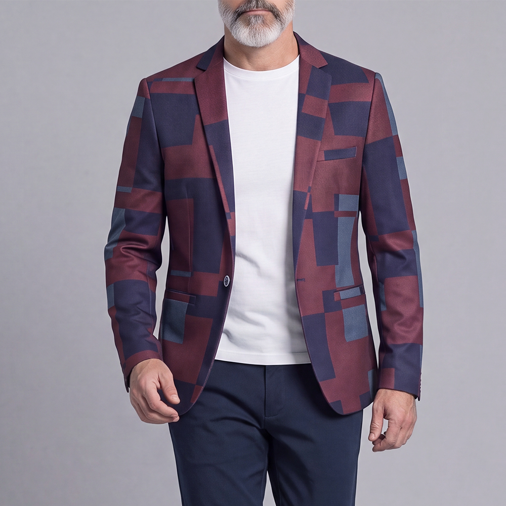Casual Jacquard Slim-Fit Suit para hombre