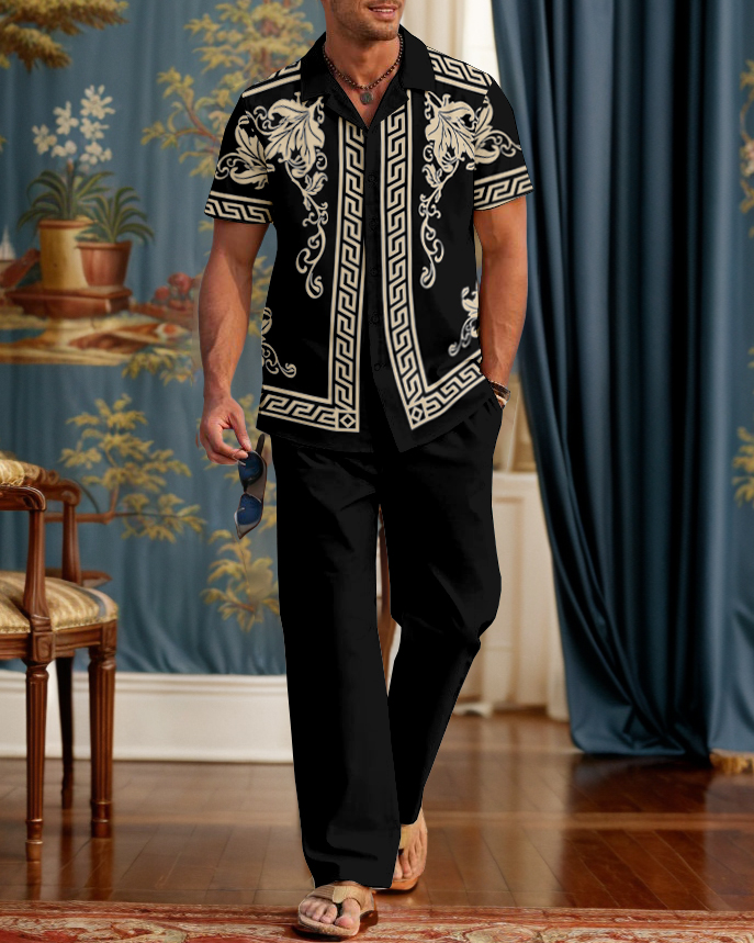Rianmond Elegant clásico Geometric Pattern Walking Suit para hombre